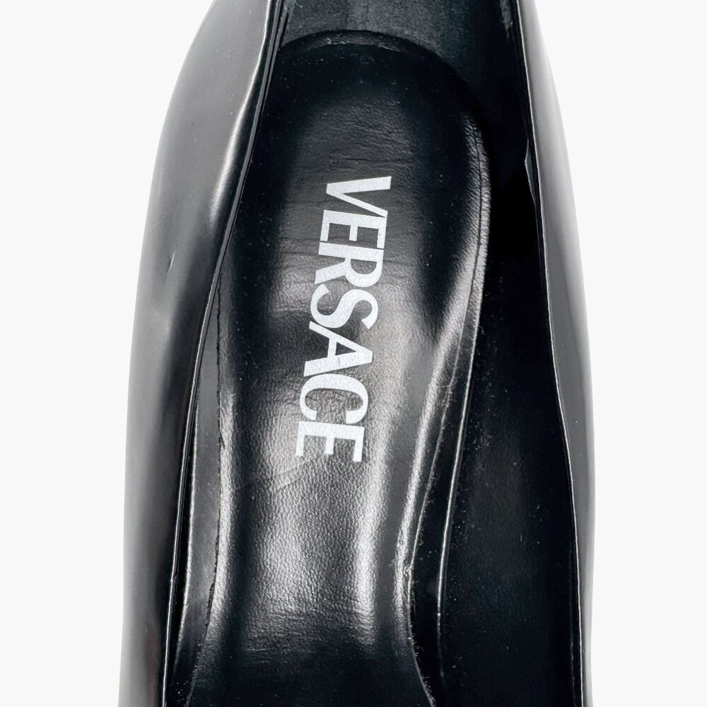Versace Black Patent Platform Pumps - Picture 16 of 16